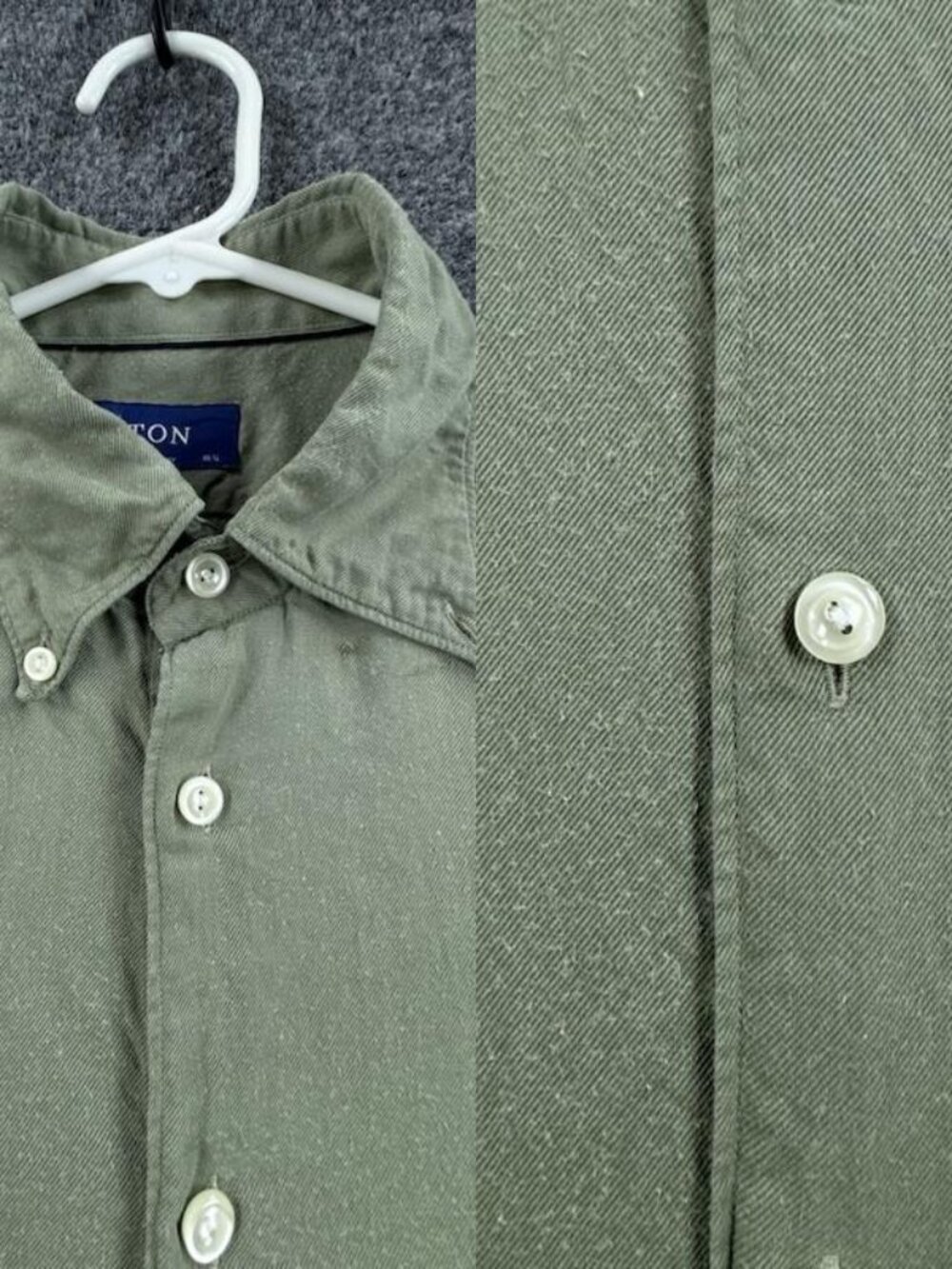 Eton Lightweight Flannel Medium Soft Contemporary Men Cotton Lyocell Button-Down